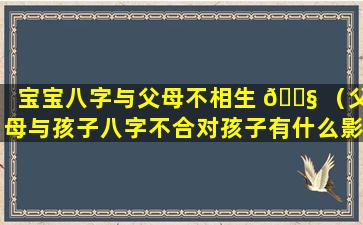 宝宝八字与父母不相生 🐧 （父母与孩子八字不合对孩子有什么影响）